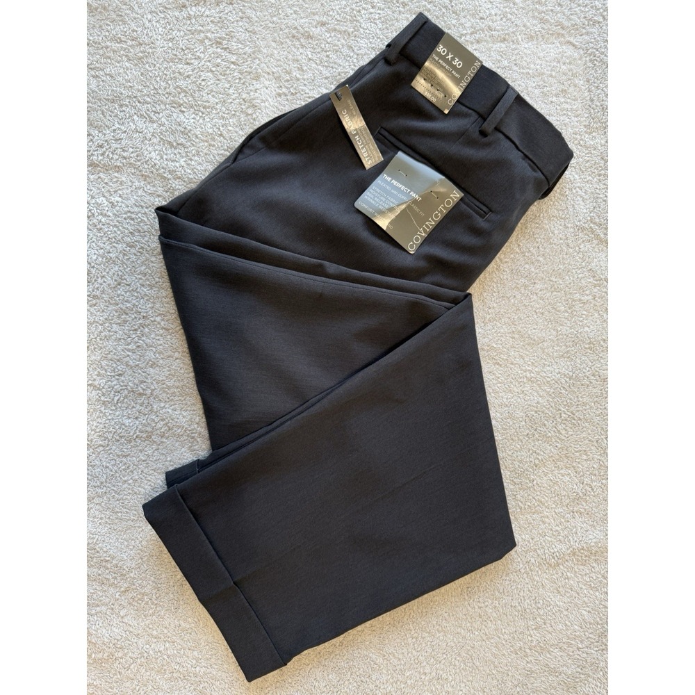 NWT Covington The Perfect Pants Mens Charcoal Gray Size‎ 30x30